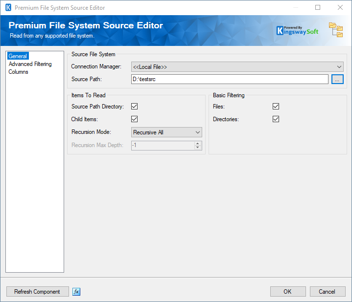 SSIS premium file system source
